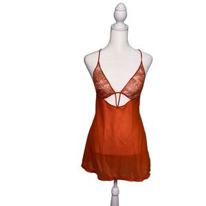Vintage Marvel by La Perla Orange Slip Dress Made in Italy Womens Small Coquette
